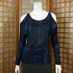 Express Cold Shoulder Snake Print Top Size XS